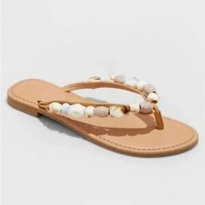 Universal Thread Woman's Cindy Beaded Flip Flop Sandels